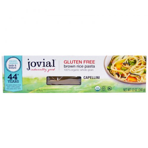 Jovial, Паста из коричневого риска, Capellini, 340 г (12 унций)