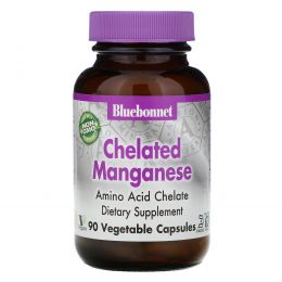 Bluebonnet Nutrition, Хелатированный марганец, 90 капсул