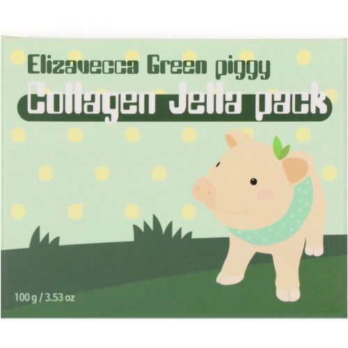 Elizavecca, Green Piggy, коллагеновая желеобразная маска для лица, 3,53 унции (100 г)