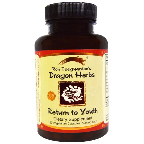 Dragon Herbs, Return to Youth (возвращение в молодость), 500 мг, 100 вегетарианских капсул