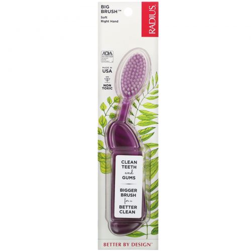 RADIUS, Original Toothbrush, Purple, Soft, Right, 1 Toothbrush