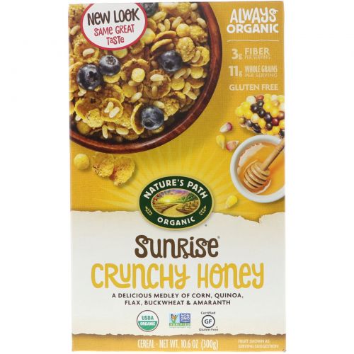 Nature's Path, Органические хлопья Sunrise Crunchy Honey, 300 г (10,6 унций)