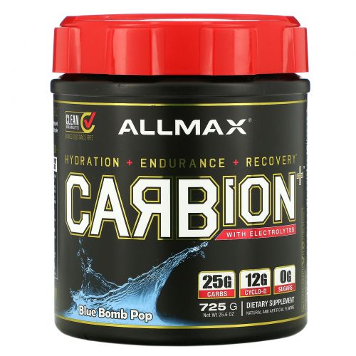 ALLMAX Nutrition, CARBion+ with Electrolytes, Blue Bomb Pop, 30.7 oz (870 g)