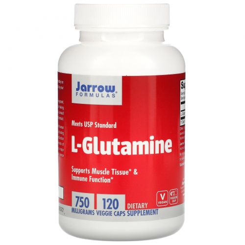 Jarrow Formulas, L-глутамин, 750 мг, 100 капсул