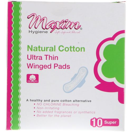 Maxim Hygiene Products, Ультратонкие прокладки с крылышками, супер, 10 прокладок