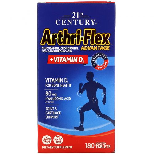 21st Century, Arthri-Flex Advantage, + витамин D3, 180 таблетки, покрытые оболочкой