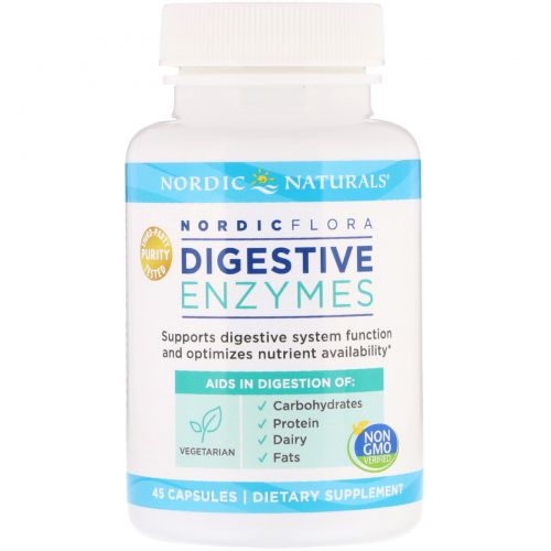 Nordic Naturals, Nordic Flora Digestive Enzymes, 45 Capsules