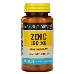 Mason Naturals, Цинк, 100 мг, 100 таблеток