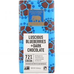 Endangered Species Chocolate, Темный шоколад с черникой, 3 унции (85 г)