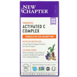 New Chapter, Активированный пищевой комплекс с витамином С, 180 вегетарианских таблеток