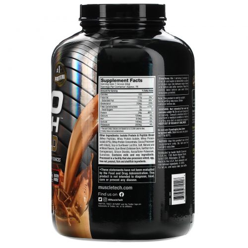 Muscletech, Nitro Tech, 100% Whey Gold, двойное содержание шоколада, 5,53 фунта (2,51 кг)