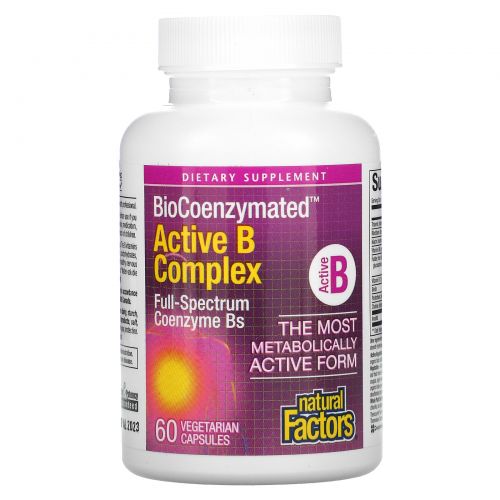 Natural Factors, BioCoenzymated, Active B Complex, 60 Vegetarian Capsules