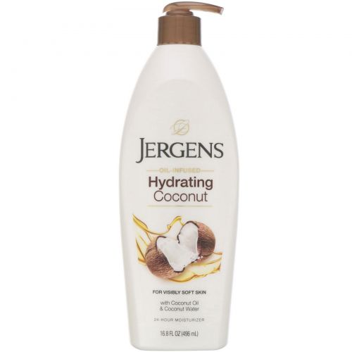 Jergens, Hydrating Coconut, увлажняющий лосьон с маслом кокоса, 496 мл