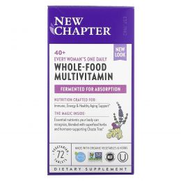 New Chapter, 40+ Every Woman's One Daily Multi, мультивитамины для женщин после 40, 72 растительные таблетки