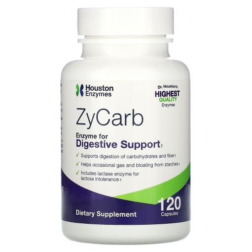 Houston Enzymes, ZyCarb, мультиэнзимы, 120 капсул