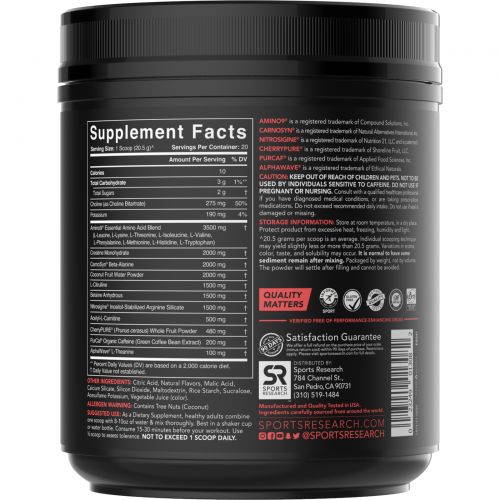 Sports Research, Pre-Sweat Advanced Pre-Workout, Watermelon Yuzu, 14.46 oz (410 g)