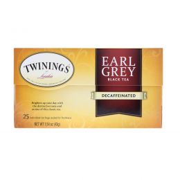 Twinings, Классика, Эрл Грей, без кофеина, 25 пакетиков, 1,54 унции (43 г)