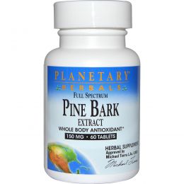 Planetary Herbals, Экстракт коры сосны полного спектра действия, 150 мг, 60 таблеток