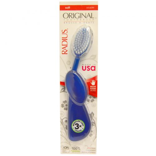 RADIUS, Original Toothbrush, Blue, Soft, Right, 1 Toothbrush