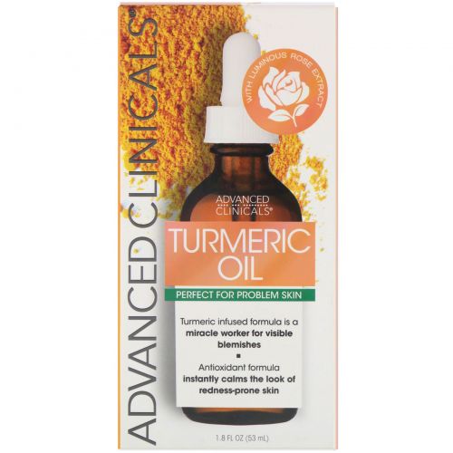 Advanced Clinicals, Turmeric Oil, Perfect for Problem Skin, 1.8 fl oz (53 ml)