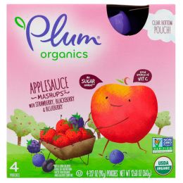 Plum Organics, Organic Mashups, Beetbox Berry, 4 пакетика, 90 г (3,17 унций) каждый
