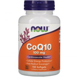 Now Foods, CoQ10, 100 мг, 150 гелевых капсул