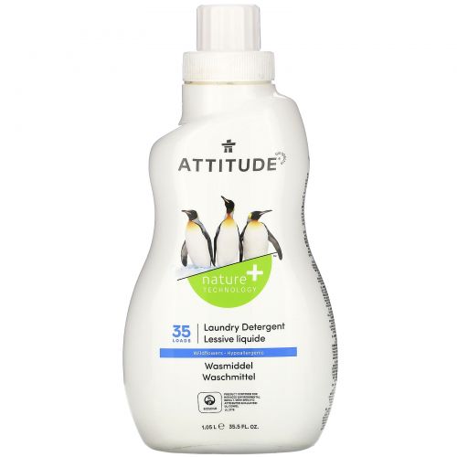 ATTITUDE, Laundry Detergent, Wildflowers , 35 Loads, 33.5 fl oz (1.05 l)