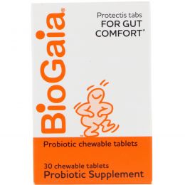 BioGaia, ProTectis, Digestive Health, Probiotic Supplement, 30 Chewable Tablets