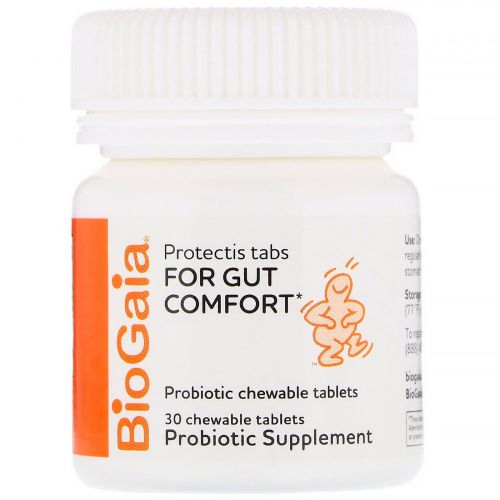 BioGaia, ProTectis, Digestive Health, Probiotic Supplement, 30 Chewable Tablets