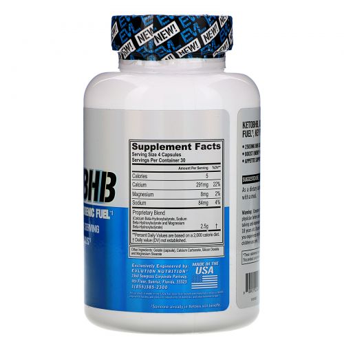 EVLution Nutrition, Keto BHB, 120 капсул