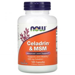 Now Foods, Целадрин и метилсульфонилметан (МСМ), 500 мг, 120 капсул