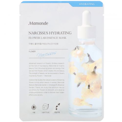 Mamonde, Flower Lab Essence Mask, увлажняющая маска с эссенцией нарцисса, 1 шт., 25 мл