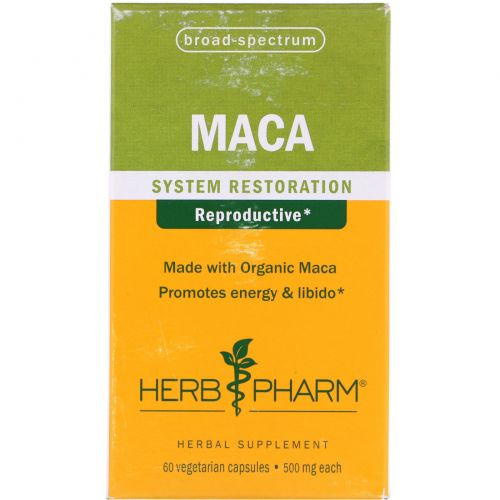 Herb Pharm, Мака, 500 мг, 60 вегетарианских капсул