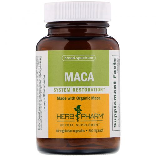 Herb Pharm, Мака, 500 мг, 60 вегетарианских капсул