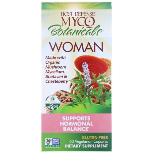 Fungi Perfecti, Host Defense, MycoBotanicals Woman, Supports hormonal Balance, 60 Veggie Caps