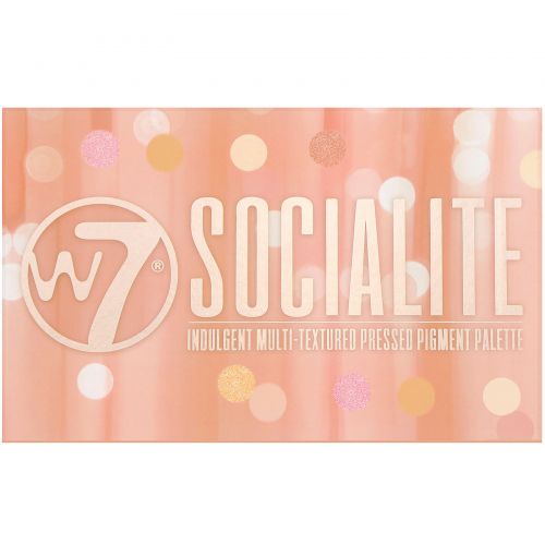 W7, Socialite, палетка насыщенных многотекстурных прессованных пигментированных румян, 17 г (0,59 унций)