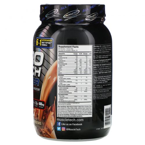 Muscletech, Nitro Tech Power, тройной шоколад, 2 фунта (907 г)