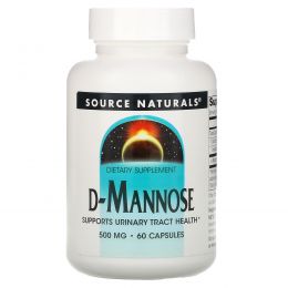 Source Naturals, D-манноза, 500 мг, 60 капсул