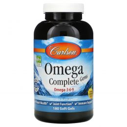 Carlson Labs, Omega Complete Gems, 180 Soft Gels