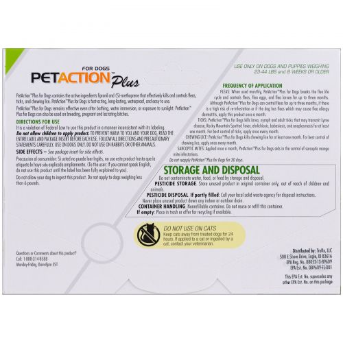 Pet Action Plus, For Medium Dogs, 3 Doses- 0.045 fl oz