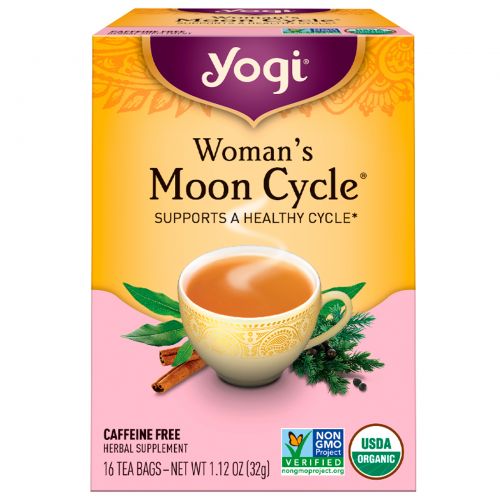 Yogi Tea, Moon Cycle для женщин без кофеина, 16 чайных пакетиков, 1.12 унций (32 г)