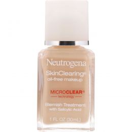 Neutrogena, Очищение кожи, нежирный макияж, классический цвет слоновой кости 10, 1 жидкая унция (30 мл)