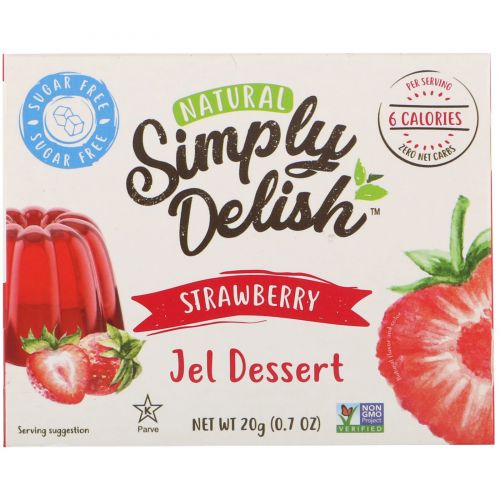 Natural Simply Delish, Natural Jel Dessert, Strawberry, 0.7 oz (20 g)