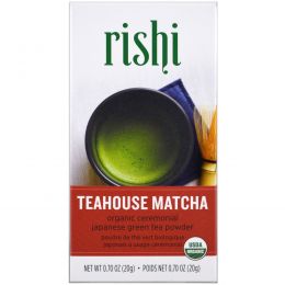 Rishi Tea, Teahouse Matcha, органический церемониальный японский зеленый чай, 20 г (0,70 унций)