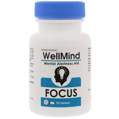 MediNatura, WellMind Focus, Mental Alertness Aid, 90 Tablets