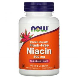 Now Foods, Ниацин двойной силы, 500 мг, 90 капсул