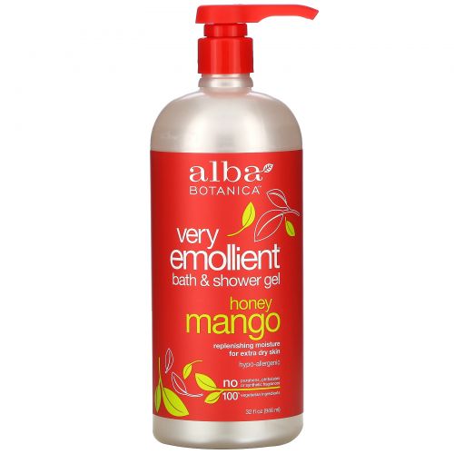 Alba Botanica, Натуральный очень смягчающий гель для ванны и душа, мед манго, 32 жидких унциb (946 мл)