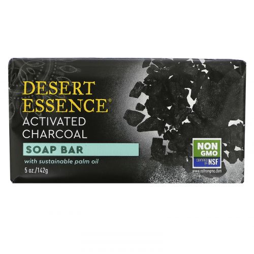 Desert Essence, Soap Bar, Activated Charcoal, 5 oz (142 g)