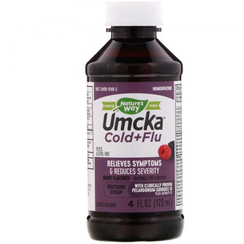 Nature's Way, Umcka простуда+грипп, со вкусом ягод, 120 мл