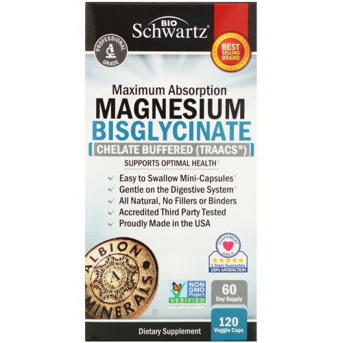 BioSchwartz, Maximum Absorption Magnesium Bisglycinate, 120 Mini-Caps